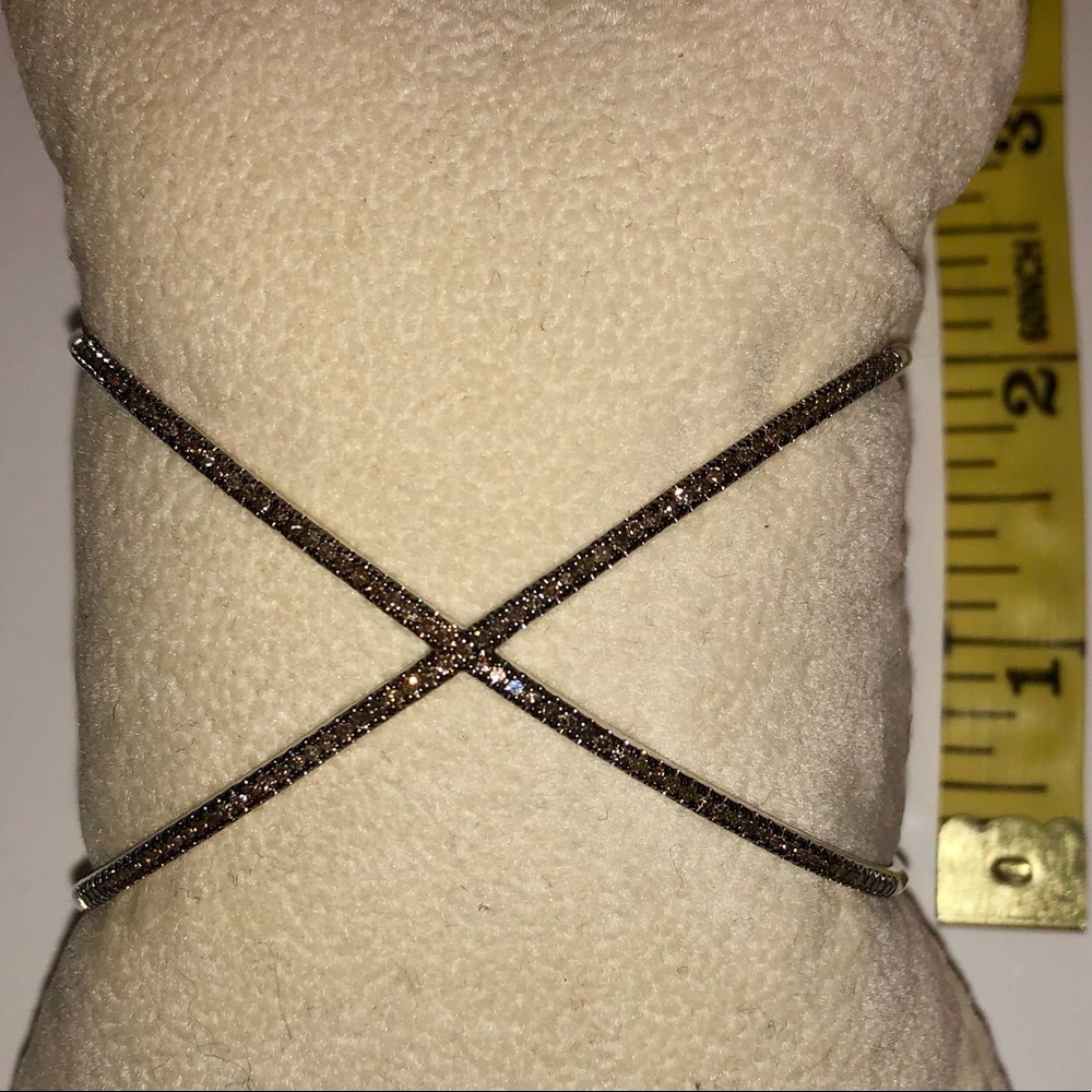 Sterling silver and natural champagne diamond bracelet - Picture 9 of 13